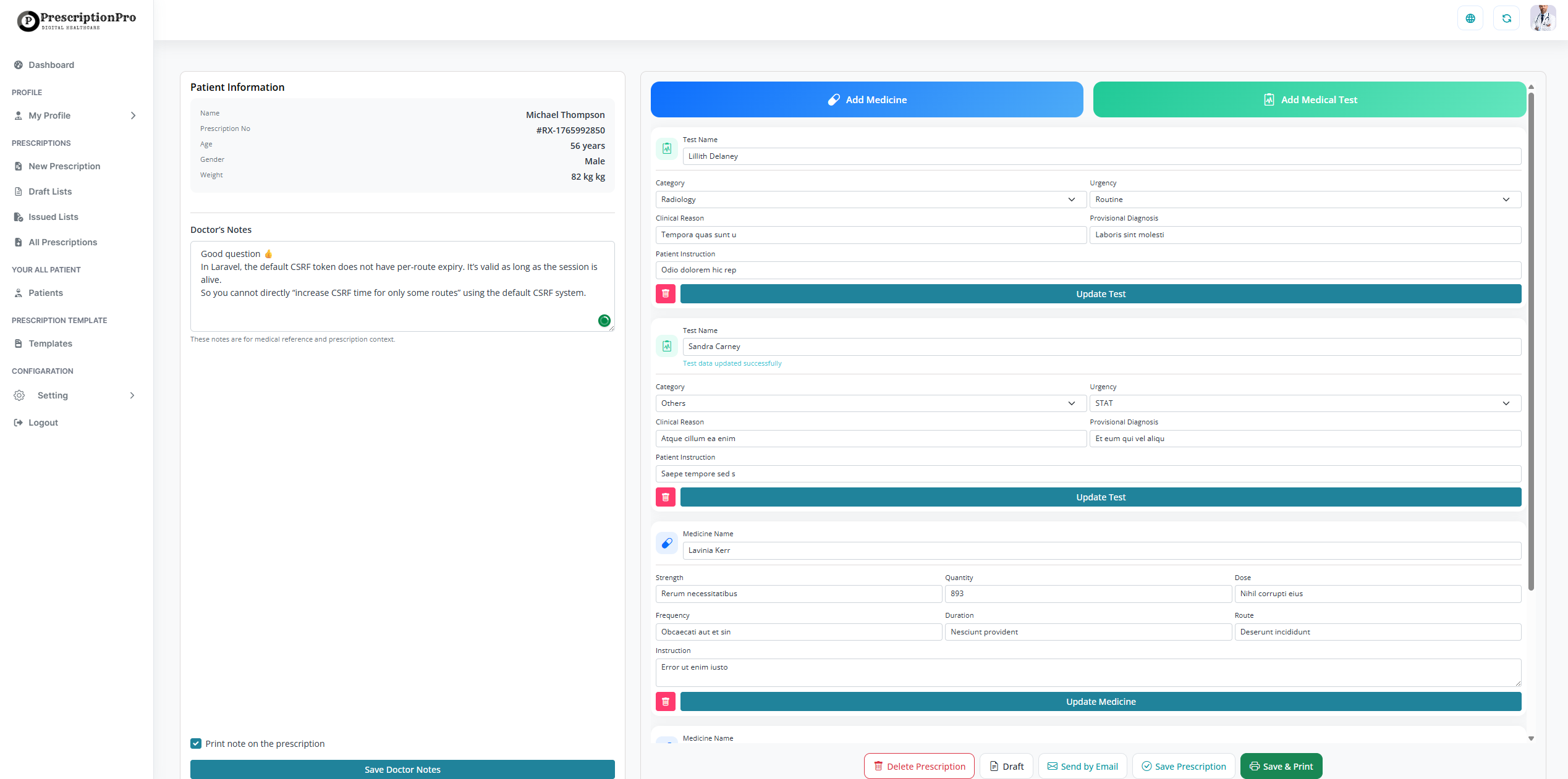 Prescription Builder